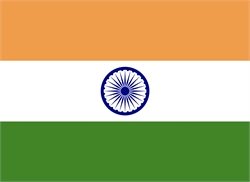 [ai] The national flag of India featuring three horizontal stripes: saffron at the top, white in the middle with a blue Ashoka Chakra, and green at the bottom.